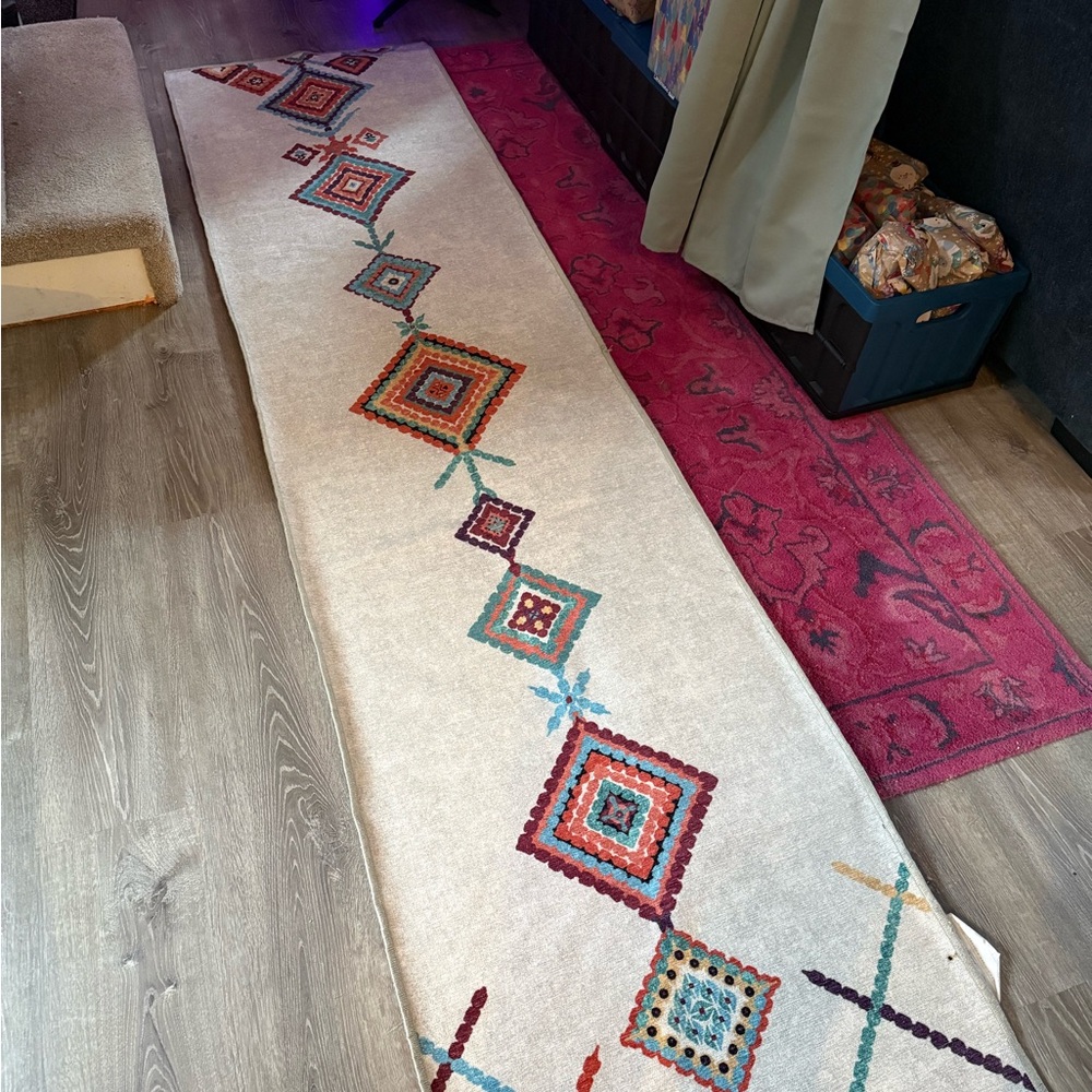 Red and Cream Area Rug